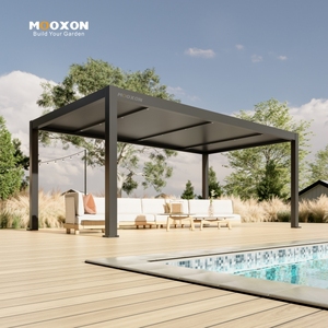 Pergola en aluminium à toit fixe imperméable avec couverture de patio permanente pour les jardins et les espaces bordant la <span class=keywords><strong>piscine</strong></span> - Product Image 5
