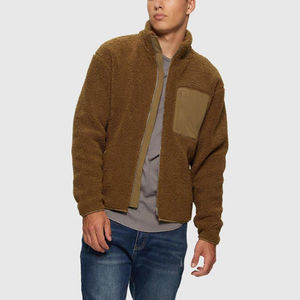 Top Design High Quality Custom Winter Polar <b>Fleece</b> <b>Sherpa</b> <b>Jackets</b> With Logo Warm Thicken Outerwear Slim Fit For <b>Men</b> - Product Image 3