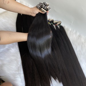 Haute Qualité Cuticule Aligné Os Droite Vietnamien Raw Virgin HD Lace Perruques Naturel Noir Couleur Bande Extensions de Cheveux Humains - Product Image 2