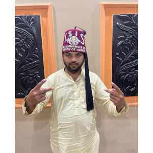 Venta al por mayor de sombreros Fez Sombrero de fieltro de lana Cuerpo Fez Cap Personalizado 100% Lana Bordado a mano Win Master Headwear Shriners Fez 5-8days Adultos - Product Image 4