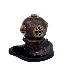 高品质装饰用于客厅家居装饰库存金属古董潜水员头盔雕塑迷你潜水头盔