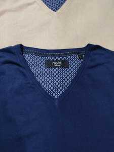 Pull respirant 100% coton à manches longues et col en V pour hommes Collection de marque personnalisée confortable en stock pour l'hiver à motif solide - Product Image 3