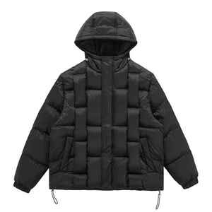 2025 New Arrival Men's Winter Canvas Puffer Jacket with Stand Collar Front Logo Quick Dry & Breathable Windproof <b>Padded</b> - Product Image 5