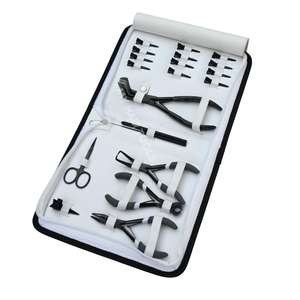 Hair Extension Tools Kit with <b>Micro</b> Bead Crimping & Removing Plier Keratin Bond Cutter <b>Tape</b>-In Presser Tool Parting Ring Clips - Product Image 1