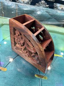 Wood <b>Remote</b> <b>Control</b> Holder 5 Compartments,Wooden Storage Organizer <b>Remote</b> <b>Control</b> Holder <b>TV</b> <b>Remote</b> Caddy for Table - Product Image 2