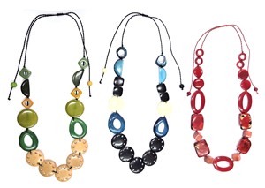 Handmade Trendy Tagua Bead <b>Necklace</b> Eco-Friendly Fashion <b>Statement</b> Jewelry with Artistic Color Combinations - Product Image 2