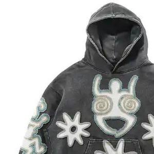 OEM personalizado Streetwear fabricante 100% algodón gota hombro de gran tamaño desgastado Sun Faded Hoodie para hombres - Product Image 5