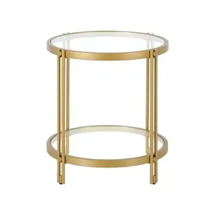 Tavolo di lusso moderno in acciaio inox vetro temprato oro nero hotel salotto tavolino da salotto