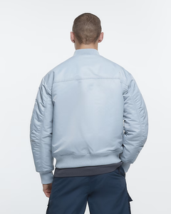 Chaqueta Bomber Personalizada para Hombre, Nueva Colección 2023, Azul Informal, Corte Regular, Impermeable, Nailon y Poliéster, Cierre de Cremallera, Cuello Alto, Servicio OEM de Invierno - Product Image 3