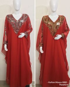 Abaya d'été légère qualité ornée de paillettes perlée à la main Abaya Cardigan caftan robe moyen-orient pleine longueur Caftan - Product Image 6