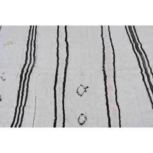 Grand tapis vintage 4,9x9,8 pi (148x299 cm), tapis turc en laine blanche à motifs floraux - Product Image 4