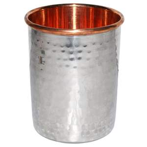 Ayurvedic <b>copper</b> <b>glass</b> with seamless interior and polished surface ideal for healthy hydration and natural wellness - Product Image 6