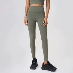 Legging de gymnastique taille haute respirant skinny à séchage rapide pour femmes avec motif solide pour l'entraînement en ligne Service OEM disponible - Product Image 2