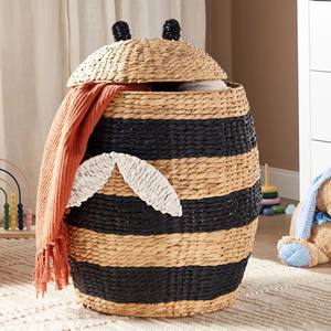 Cesta de Almacenamiento de Jacinto de Agua Tejida Natural, Cesta de Juguetes Hecha a Mano para Niños, Precio Económico - Product Image 6