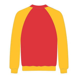 เสื้อสเวตเชิ้ตแขนแร็กแลนสีแดงสด ปักลายเชนิลล์ด้านหน้า สำหรับฤดูหนาว ลายกรีก สำหรับชมรมนักศึกษา Divine Nine  ออกแบบตามสั่ง - Product Image 3