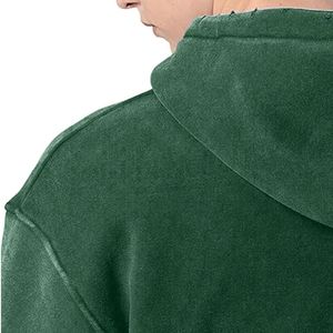 100% coton poids personnalisé en détresse lavé à l'acide sweat à capuche blanc hommes à capuche Vintage hiver manches longues sweats à capuche - Product Image 5