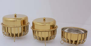 หม้อหม้อตุ๋นชุบทองใหม่ทำด้วยมือสุดหรูแบบพรีเมียมใหม่หรูหราสำหรับใช้เสิร์ฟอาหาร - Product Image 2