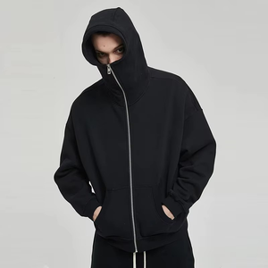 Custom Logo for 500Gsm Cotton Zip Hoodie Streetwear Heavy <b>Weight</b> <b>Blank</b> Jacket Masked Style Oversized Unisex Winter Set - Product Image 2