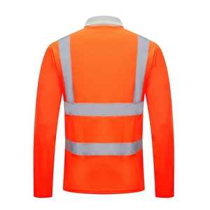 Vêtements de travail haute visibilité, t-shirt de sécurité, vente en gros, polos de chantier réfléchissants, manches longues, logo personnalisé, unisexe, polyester FR - Product Image 2