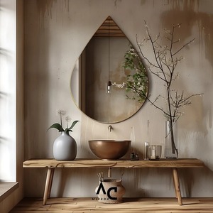 Espejo de Pared Decorativo de Lujo Estilo Moderno al por Mayor Diseños Redondos Irregulares de Tamaño Completo para Salas de Estar Baños Decoración del Hogar a Bajo Precio - Product Image 6