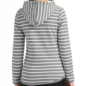 Hoodies For Women Color Block Casual Lightweight Quarter Zip Pullover Long Sleeve <b>Striped</b> Sweatshirts With Pockets - Product Image 2