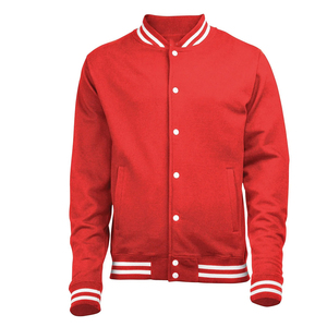 Chaqueta universitaria roja de alta calidad para hombre, chaqueta de invierno a prueba de viento de moda frontal personalizada con cuello levantado para uso informal al aire libre - Product Image 5