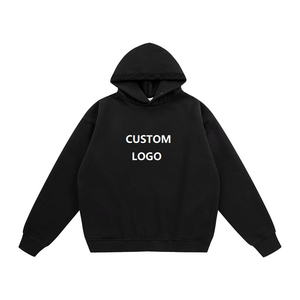 Sweat-shirt unisexe surdimensionné en coton lourd de haute qualité avec logo personnalisé, sweat-shirt noir uni, sweat-shirt pour homme délavé - Product Image 1