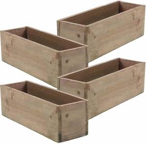 Jardinières artisanales en bois pour décoration intérieure moderne - Product Image 6