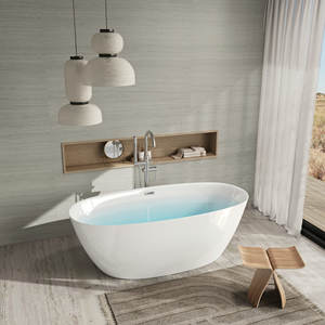 ชุดอ่างอาบน้ำเครื่องนวดดีไซน์ทันสมัยอิสระ1.8เมตรก๊อกน้ำอะคริลิคหรูหราสำหรับโรงแรมพื้นผิวแข็งพลาสติกใช้งานง่าย - Product Image 6