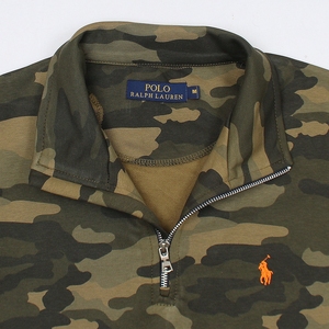 เสื้อโปโล ราล์ฟ ลายพราง คอซิป 1/4 แขนยาว ผ้าถักนิตติ้ง คอตตอน  แบบสวมหัว  รุ่นคัสตอม สำหรับผู้ชาย  เสื้อไหมพรมคอตตอนถักลายนูนสำหรับผู้ชาย - Product Image 2