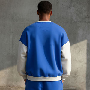 Sweat-shirt pour homme en coton 100% en gros, 460GSM, polaire, uni, teint, 2 couleurs, streetwear, confortable, hip hop, surdimensionné - Product Image 6