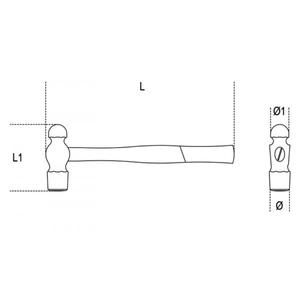Beta sparkproof bóng pein Búa đầu tròn không lấp lánh công cụ cho coppersmiths và tinsmiths - Product Image 2