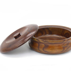 Tazón de Madera Ecológico de Alta Demanda con Tapa, en Forma Clásica Antigua, para Servir y Almacenar Alimentos, Decoración del Hogar - Product Image 3