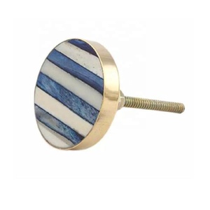 Bouton rayé en os bleu et blanc Vintage pour armoires de cuisine placard porte commode Almirah bouton poignée armoire meubles bouton - Product Image 5