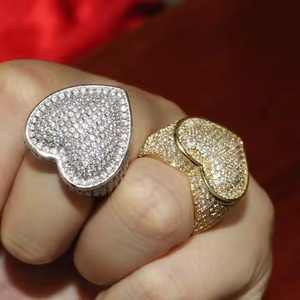 Hot Selling VVS Moissanite 925 Sterling Silver Ring Gold Plated Fine Jewelry Men Women HipHop Style Hiphop Style Ring - Product Image 5