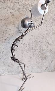 Juego de Baño Estilo Vintage Royal de Home Era, Portarrollos de Papel Higiénico Independiente en Negro y Marrón - Product Image 6