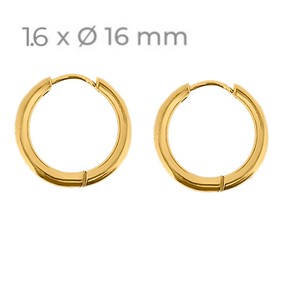 Aros de Titanio Chapados en Oro Vintage con Cierre de Bisagra de 1.6 x 16 mm, 1 Par, para Fiestas, con Diamantes y Perlas - Product Image 1