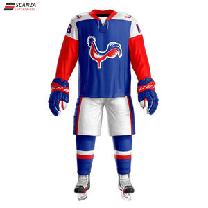 Jersey de hockey sobre hielo profesional unisex, aparejos personalizados, bordado de sarga, OEM equipos personalizados, uniforme, precio de fábrica, estilo establecido - Product Image 2