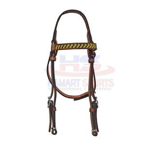 High Quality Genuine Horse Leather Bridle Anatomic Dressage Snaffle Adjustable for Riding and Racing Wholesale - Product Image 1
