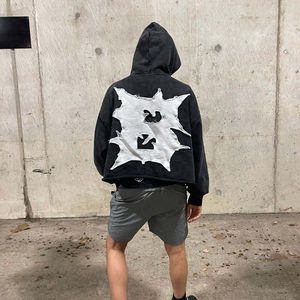 Nouveauté Vêtements de mode Sweat à capuche vierge de haute qualité teint en détresse personnalisé - Product Image 4