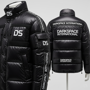 Venta al por mayor de alta calidad de los hombres Casual Puffer Parka estilo sólido con logotipo personalizado de pie chaqueta de cuello abrigo Venta caliente a bajo precio - Product Image 6