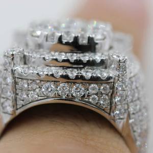 Anillos de Moissanita Certificados por IGI, Anillo con Incrustaciones de Diamantes, Joyería de Plata 925, Moissanita VVS, Joyería Fina de Hip Hop para Mujeres y Hombres - Product Image 3