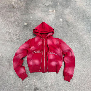 Sweat-shirt à capuche imprimé avec un design délavé, logo de dessin animé blanc, coupe ample, col à capuche, sweat-shirts personnalisés, service OEM - Product Image 1