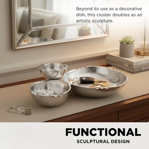 Tazón para Servir con Dip de Aluminio, Oferta, Tazón Metálico Dorado Antiguo para Servir Frutas, Tazón Único para Decoración de Mesa, Florero - Product Image 6