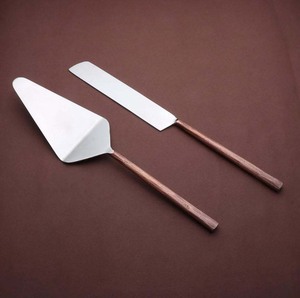 Spatule à gâteau en aluminium serveur poignée en bois outils de cuisson gâteau pâtisserie outils de coupe pour la maison cuisine mariage anniversaire et fête - Product Image 3