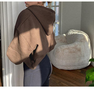 High Quality 100% Cotton Winter <b>Thick</b> <b>Fleece</b> Pullover Hooded Streetwear Quick Dry Pocket Gym Active Running Long Sleeve - Product Image 6