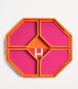 Nouveau Design Hexagone Bleu Laque Plateau De Service Avec Poignée Peint À La Main Brillant Plateau Décoratif Pour Cadeau & Affichage - Product Image 6