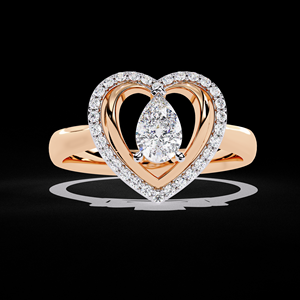 Bijoux de fiançailles pour femmes en or jaune 14 carats avec diamant cultivé en laboratoire forme de poire Halo Design bague élégante faite à la main cadeau parfait - Product Image 2