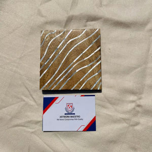 Sous-verre en bois fait main avec incrustation de nacre, produit artisanal très vendu - Product Image 1