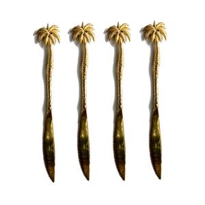 Luxury 2 <b>Pc</b> Polished Brass Stainless Steel Flatware Modern American Style Formal Handle Design High Eco-Friendly for Parties - Product Image 2